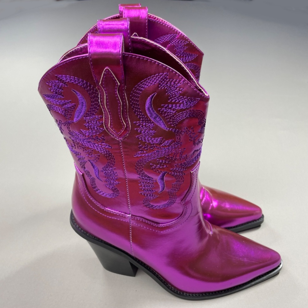 NEW Billini Boots Womens 9 purple black Sergio cowboy cowgirl western festival - Picture 2 of 13